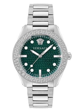 Versace Greca Dome Green Dial Stainless Steel Bracelet 42mm Mens Watch